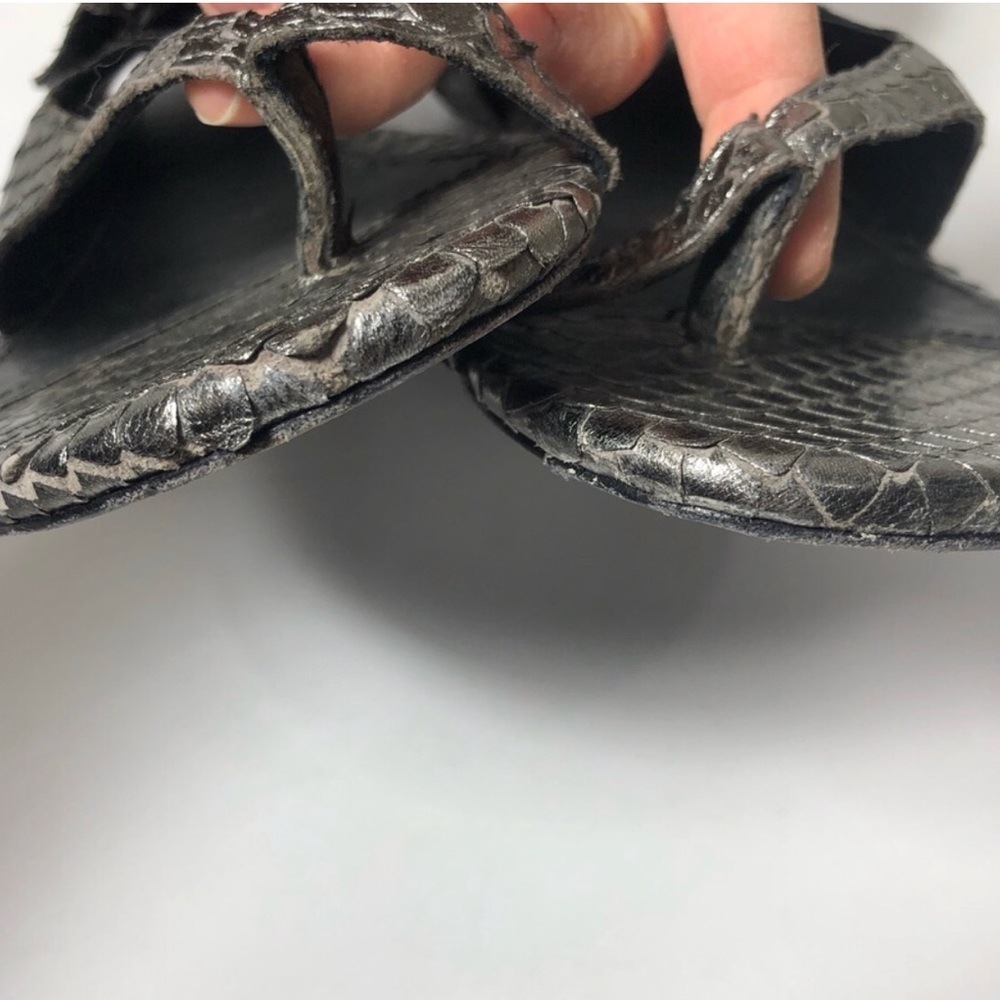 Ash Silver Strappy Sandals with Snake-Embossed Design - Picture 6 of 8